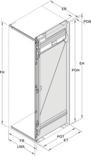 REVEGO uno, Pocketschiene (Set), NL=600 mm, links
